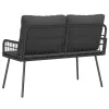  Kerti Pad Fekete 114x64x78 cm Polirattan