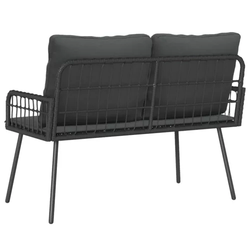  Kerti Pad Fekete 114x64x78 cm Polirattan