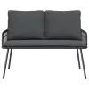  Kerti Pad Fekete 114x64x78 cm Polirattan