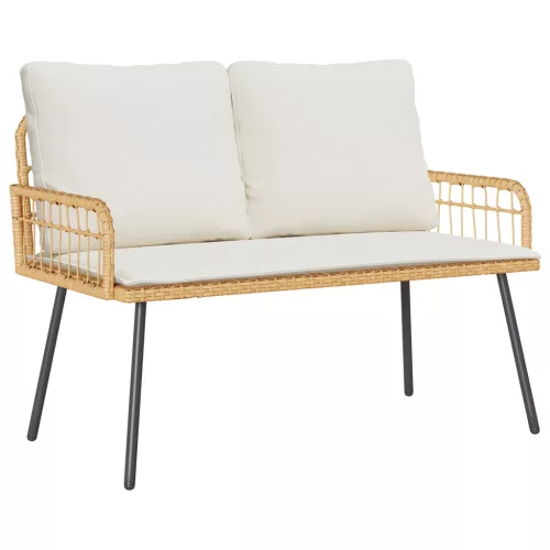  Kerti Pad Natúr 114x64x78 cm Polirattan