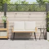  Kerti Pad Natúr 114x64x78 cm Polirattan