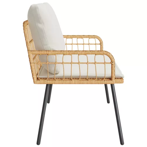  Kerti Pad Natúr 114x64x78 cm Polirattan