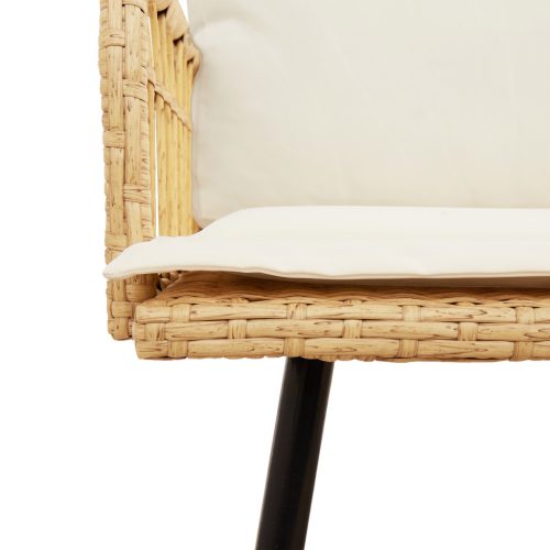  L-alakú kanapé természetes 231x173x78 cm polirattan