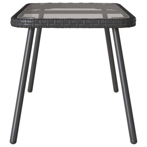  Fekete Dohányzóasztal 90x45x42 cm Polirattan