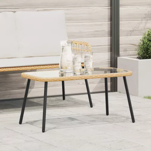  Dohányzóasztal Természetes 90 x 45 x 42 cm Polirattan