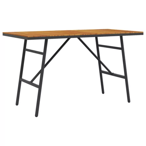  Étkezőasztal - Fekete, 110x55x62 cm, Tömör akácfából