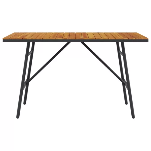  Étkezőasztal - Fekete, 110x55x62 cm, Tömör akácfából