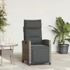  szürke polyrattan fekvő kerti szék oldalsó asztallal
