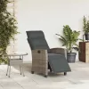  szürke polyrattan fekvő kerti szék oldalsó asztallal