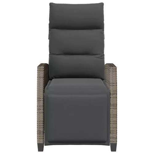  szürke polyrattan fekvő kerti szék oldalsó asztallal