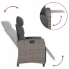  szürke polyrattan fekvő kerti szék oldalsó asztallal
