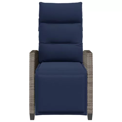  szürke polyrattan fekvő kerti szék oldalsó asztallal