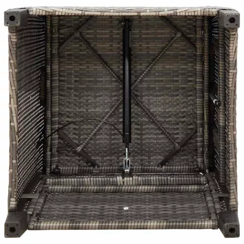  szürke polyrattan fekvő kerti szék oldalsó asztallal