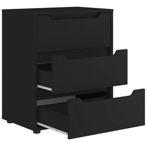  VISNES fekete szerelt fa tálalószekrény 60x40x73 cm