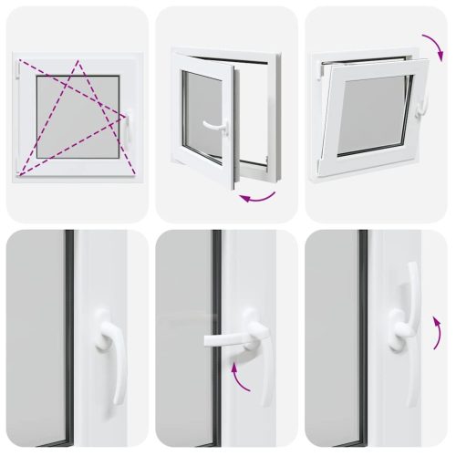  fehér alagsori ablak RISOR 60x60 cm billenő-forgatható DIN bal