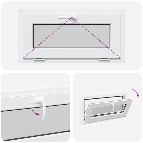  fehér pinceablak RISOR 80x40 cm billenő 2 üvegezés