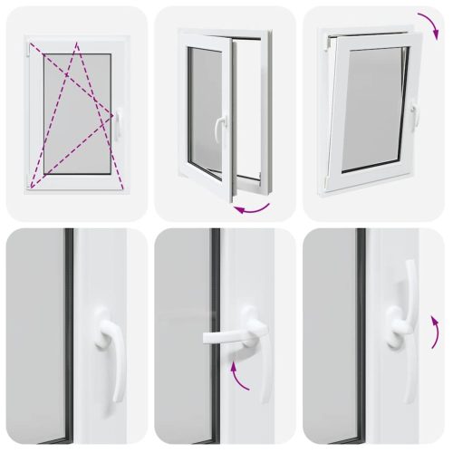  fehér alagsori ablak RISOR 60x90 cm billenő-forgatható DIN bal