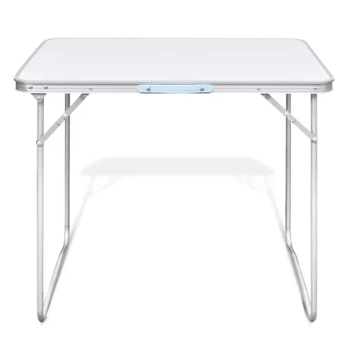 Összecsukható kemping asztal fém keret 80 x 60 cm-es