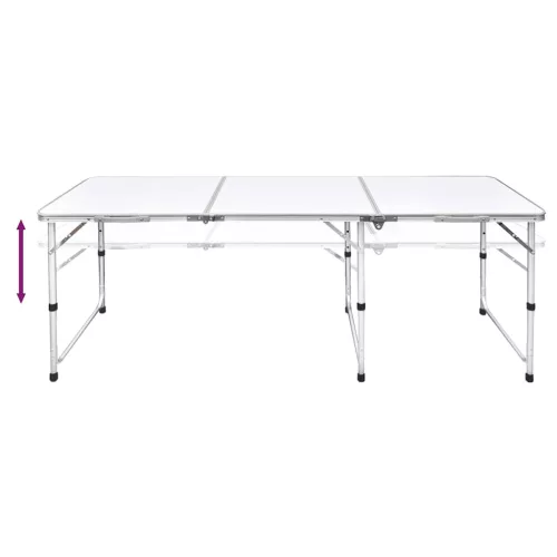 Összecsukható állítható magasságú 6 székes kempingasztalszett 180x60cm