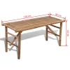  összecsukható bambusz kerti pad 118 cm