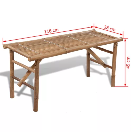  összecsukható bambusz kerti pad 118 cm