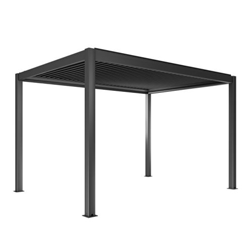3x4m motoros Bioklimatikus exkluzív kerti pergola / pavilon viharálló-ANTRACIT