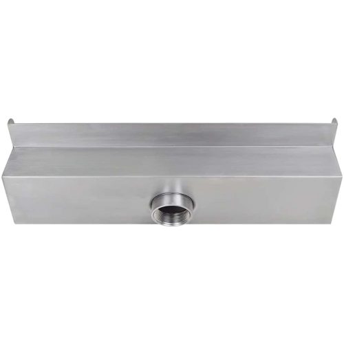 Négyszögletes rozsdamentes acél medence szökőkút LED fényekkel 45 cm