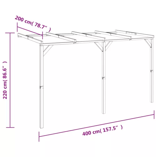  fa fali pergola 2 x 4 x 2,2 m