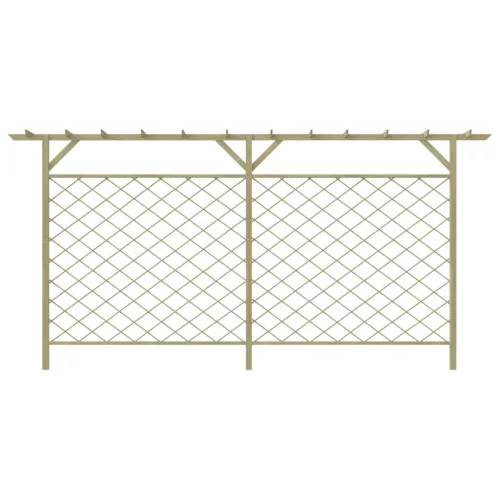  kerti rácsos fakerítés pergola tetővel