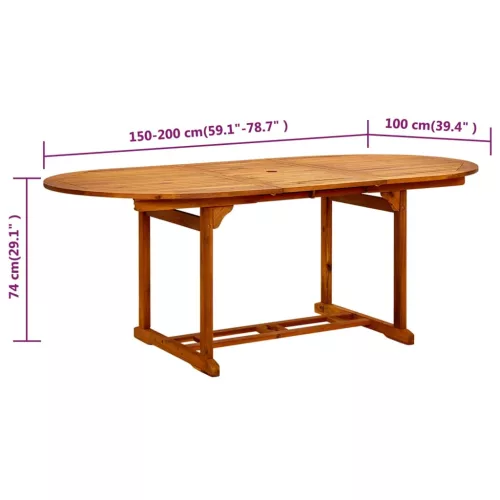  tömör akácfa kerti asztal 200 x 100 x 75 cm