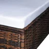  6 részes barna polyrattan kerti ülőgarnitúra párnákkal