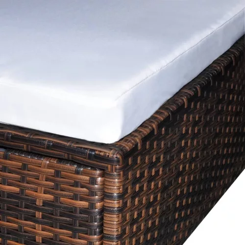  6 részes barna polyrattan kerti ülőgarnitúra párnákkal