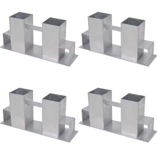  4 darab ezüstszínű acél tűzifa halomba rakó segédeszköz