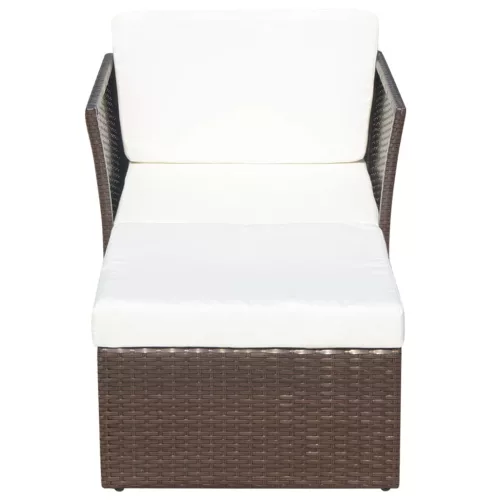  barna kerti polyrattan szék zsámollyal 