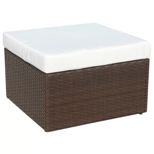  barna kerti polyrattan szék zsámollyal 