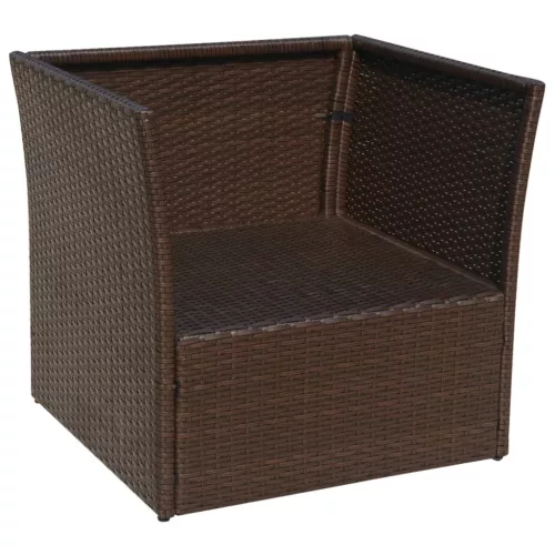  barna kerti polyrattan szék zsámollyal 