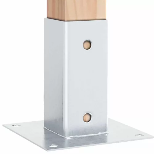  4 db horganyzott acélból oszlopalapok négyzet alakúak 61x61 mm