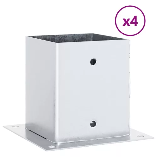  4 db horganyzott acélból oszlopalapok négyzet alakúak 121x121mm