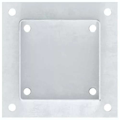  4 db horganyzott acélból oszlopalapok négyzet alakúak 121x121mm