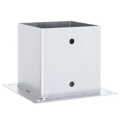  4 db horganyzott acélból oszlopalapok négyzet alakúak 141x141mm