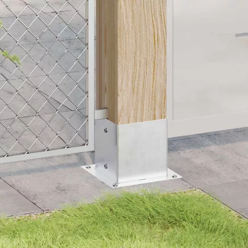  4 db horganyzott acélból oszlopalapok négyzet alakúak 141x141mm