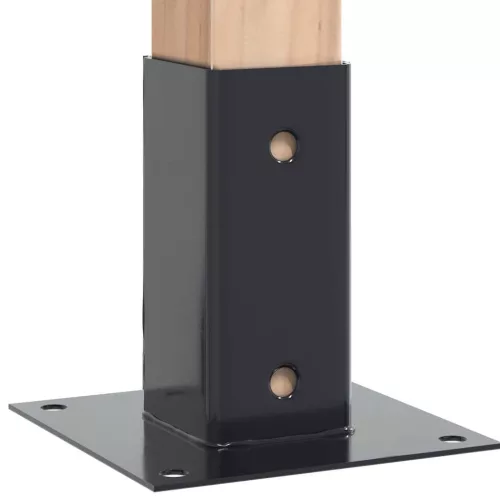  4 db antracit porszórt acél oszlopalapok négyzet alakú 61x61 mm