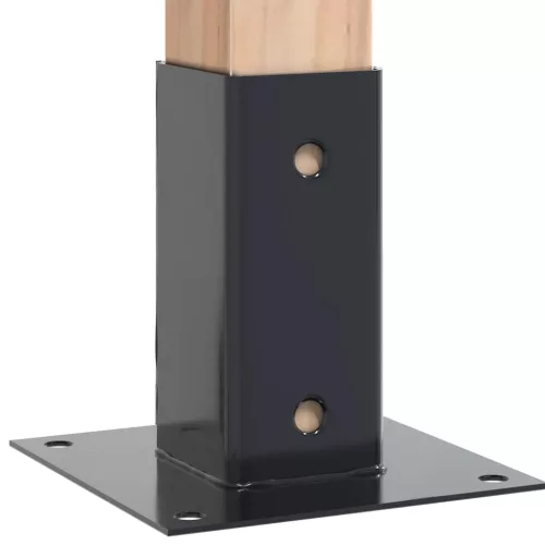  12 db antracit porszórt acél oszlopalapok négyzet alakú 61x61mm