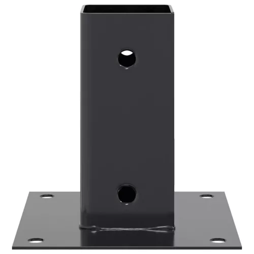  12 db antracit porszórt acél oszlopalapok négyzet alakú 61x61mm