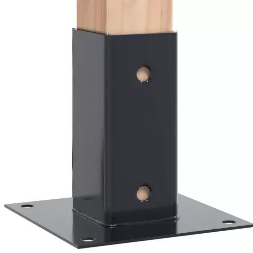  4 db antracit porszórt acél oszlopalapok négyzet alakú 71x71 mm