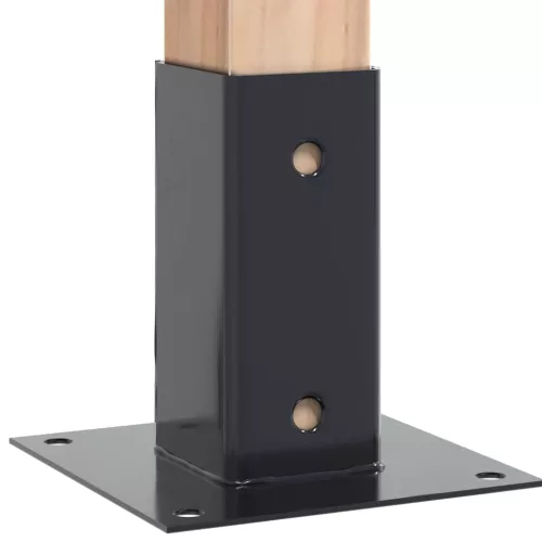  12 db antracit porszórt acél oszlopalapok négyzet alakú 71x71mm