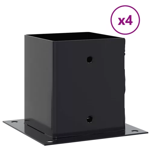  4 db antracit porszórt acél oszlopalapok négyzet alakú