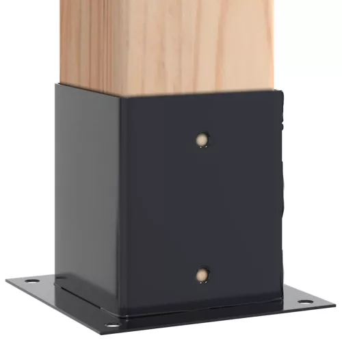  4 db antracit porszórt acél oszlopalapok négyzet alakú