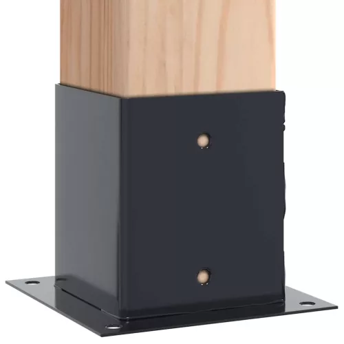  4 db antracit porszórt acél oszlopalapok négyzet alakú