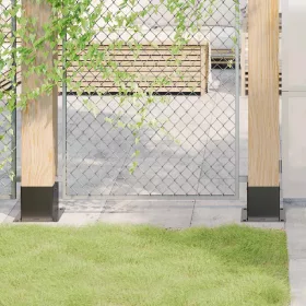  4 db antracit porszórt acél oszlopalapok négyzet alakú